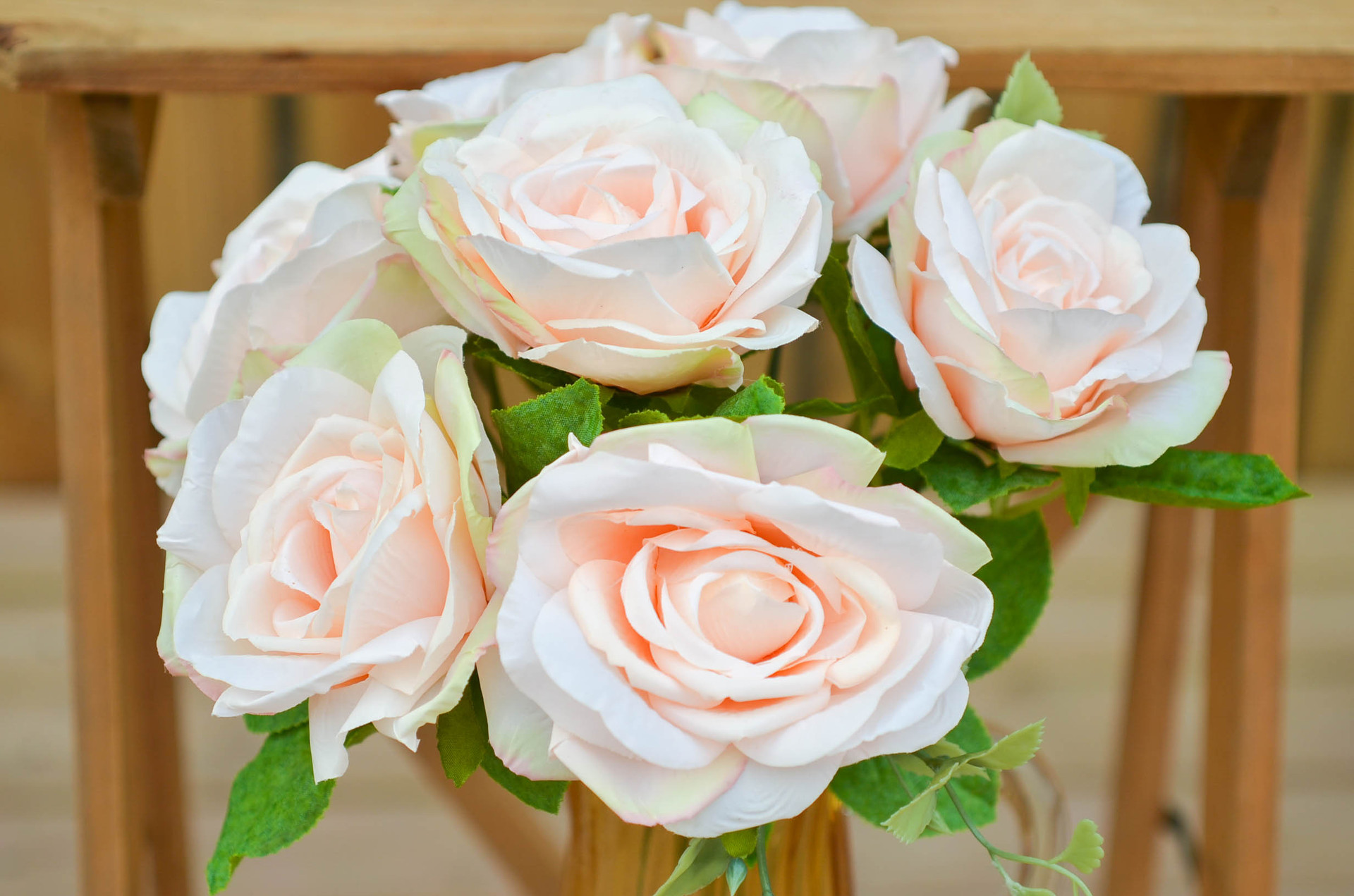 韩式七头轩尼诗香槟玫瑰花束单支仿真花假花节日婚庆diy场景布置