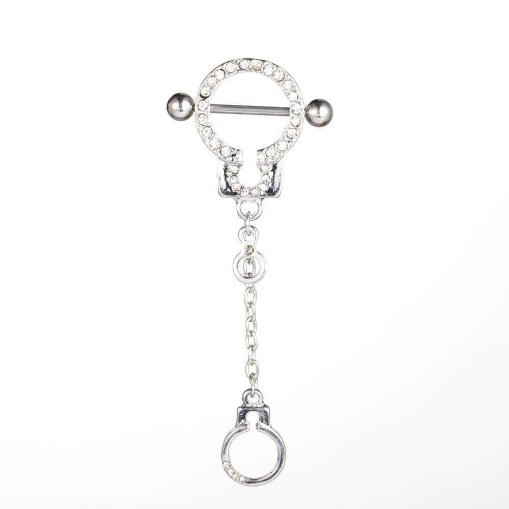 厂家直销外贸爆款不锈钢手铐乳环乳饰品朋克人体穿刺饰品批发