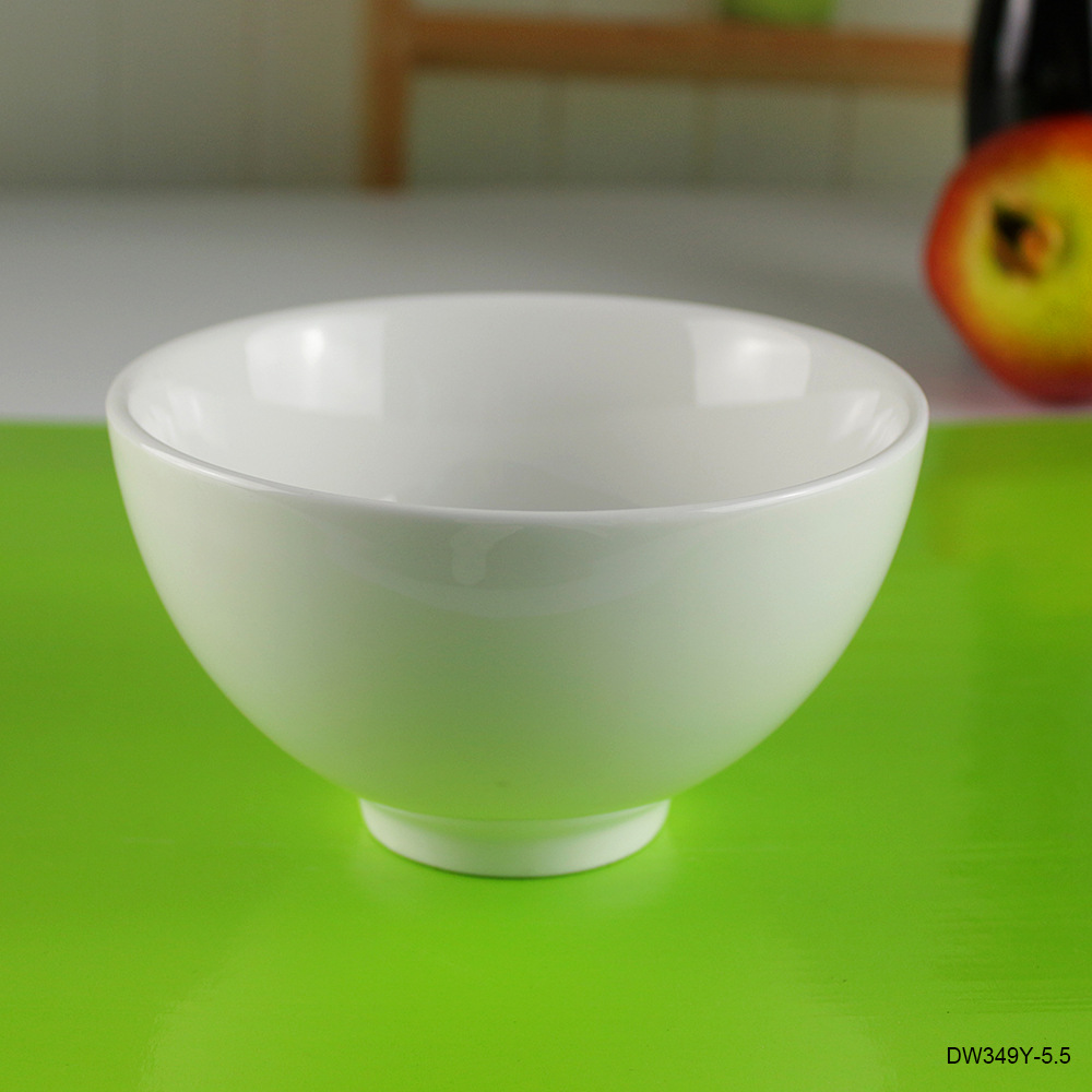 6寸饭碗陶瓷家用米饭碗 中式面碗定制logo纯白色陶瓷汤碗套装