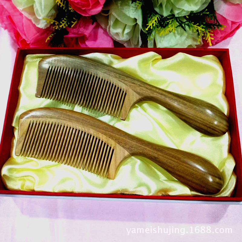 厂家批发加厚六齿绿檀山型形刮痧按摩梳 红檀绿檀按摩梳