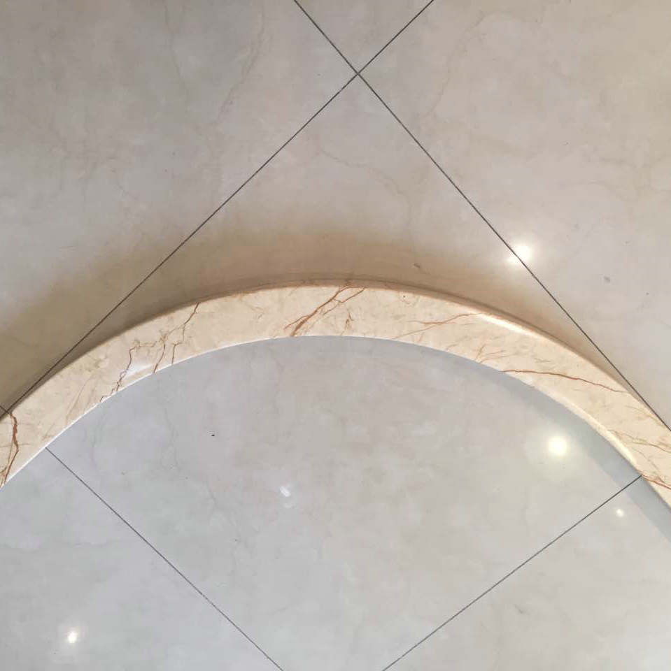 5*6cmpvc家用浴室大理石纹挡水条 可定制淋浴房洗澡间弧扇形水条