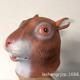 万圣节松鼠面具动物面具头套道具