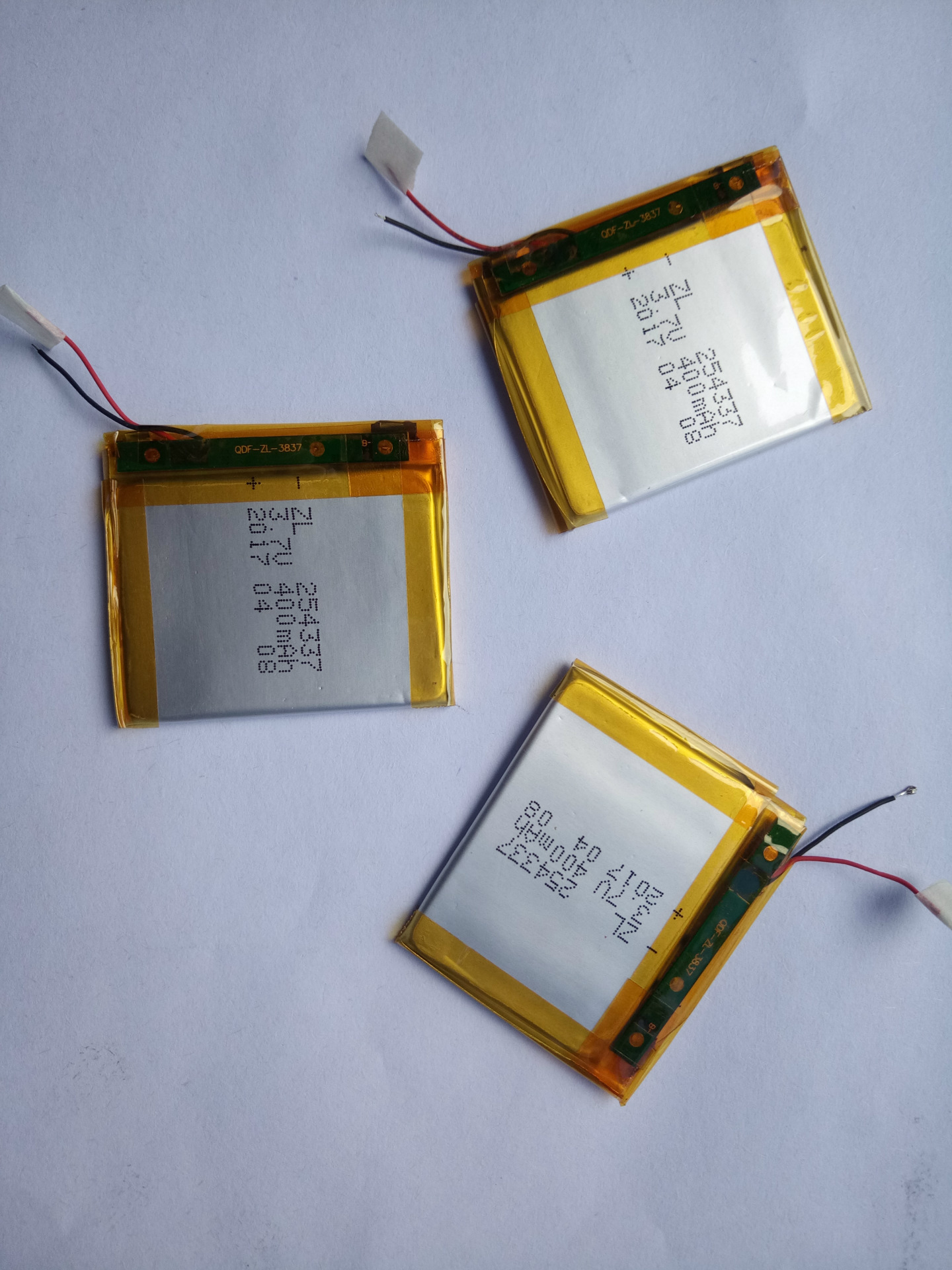 超薄聚合物锂电池pl254337 3.7v  400mah 卡片形手机电池