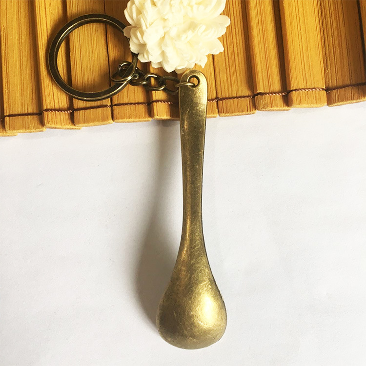 跨境创意金属小勺子钥匙圈 复古钥匙挂件 背包小挂件批发热卖款