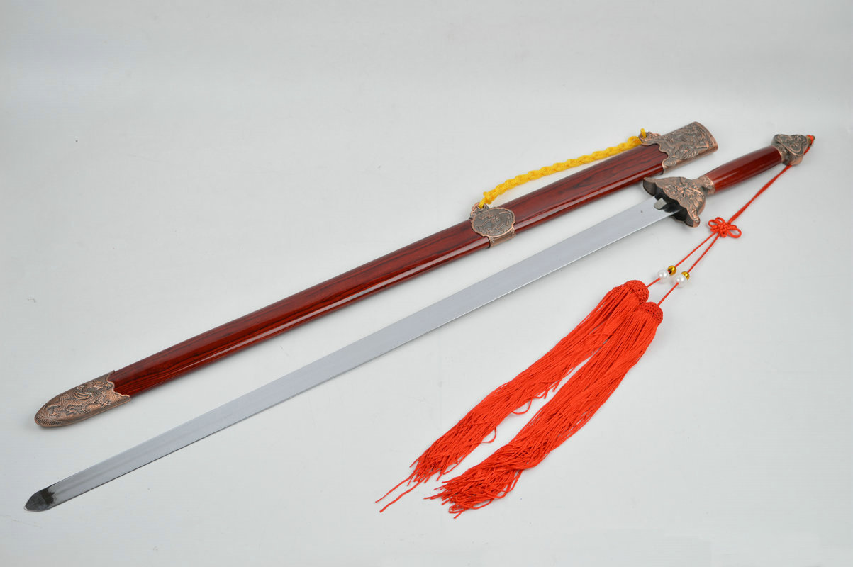 未开刃木柄武术剑表演软剑太极剑响剑晨练健身老年练功