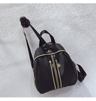 2018新款背包休闲软背包 优质尼龙女士双肩背 包前开拉链手拎女包