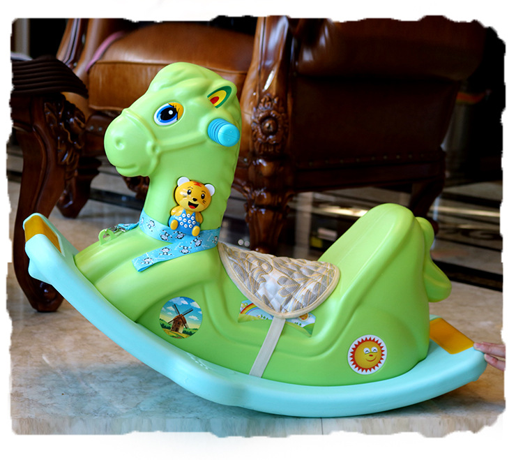 宝宝摇马塑料音乐婴儿摇摇马大号加厚儿童玩具一周岁礼物小木马车