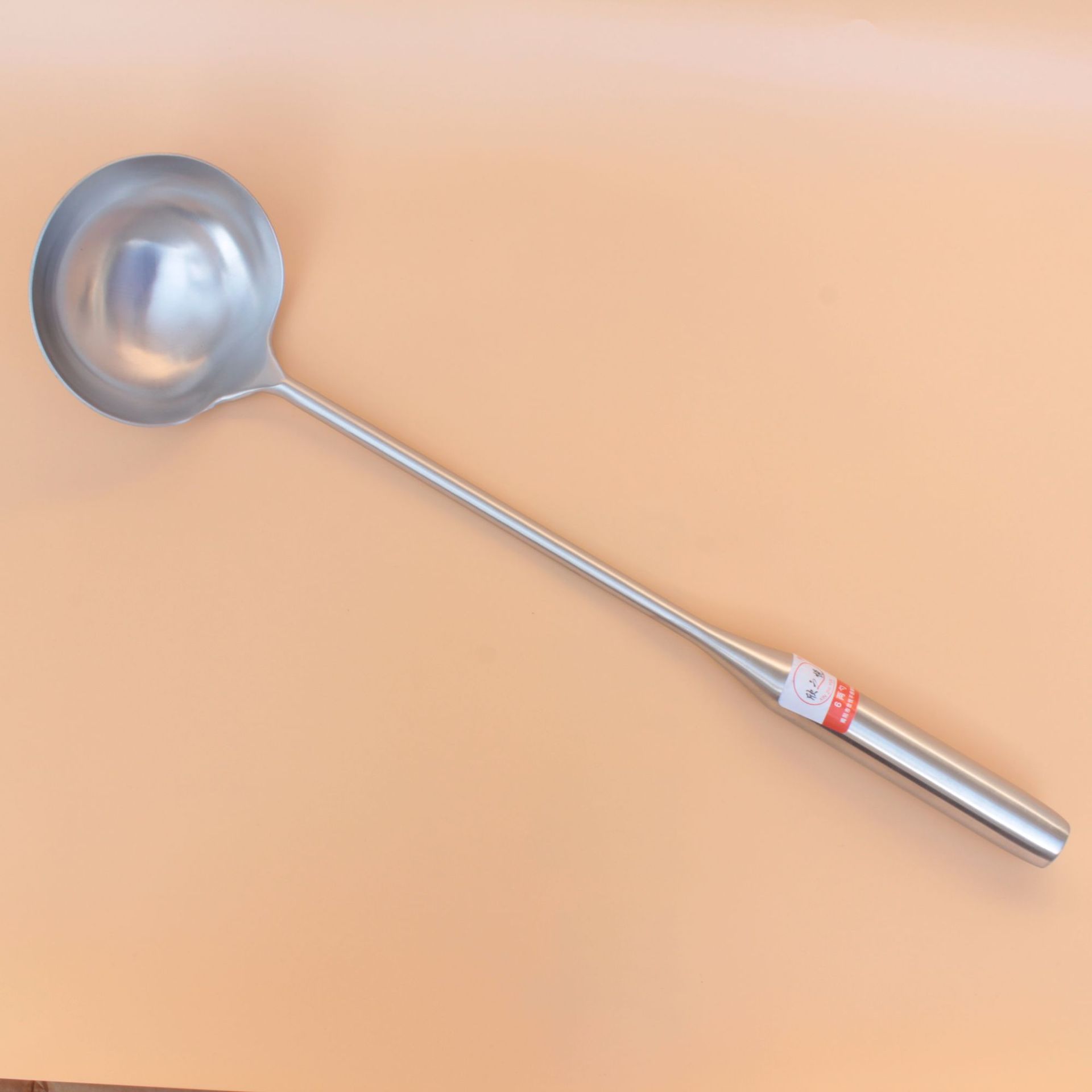 5厘砂光炒勺不锈钢厨师勺 厨师铲无磁钢柄砂光烹饪勺铲 大炒勺