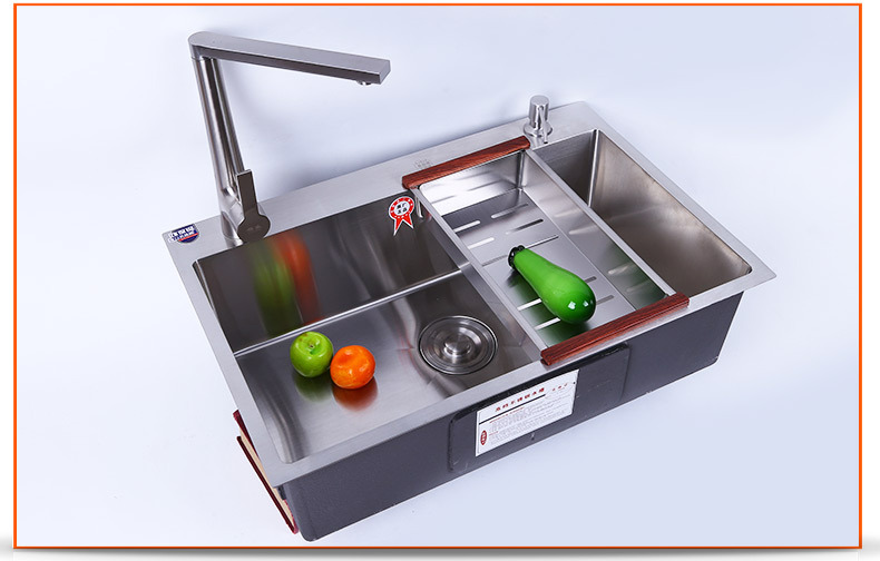 工厂供应6045手工盆加厚不锈钢水槽套餐 台上厨房洗菜盆洗碗池