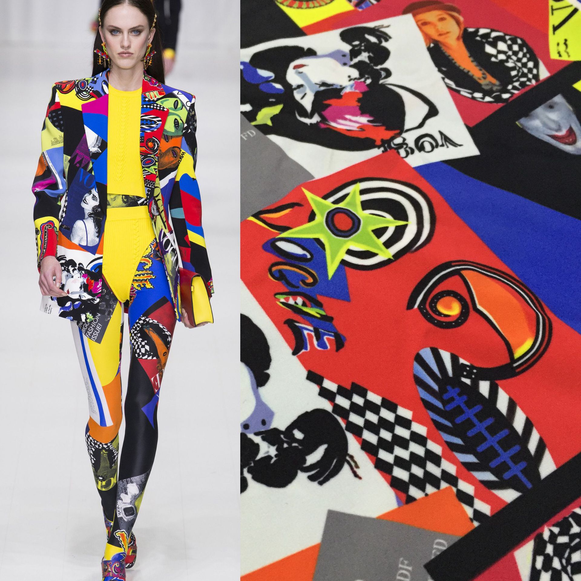 18年春夏范思zhe大牌花型款抽象印花系列衬衫打底印花布料厂家加