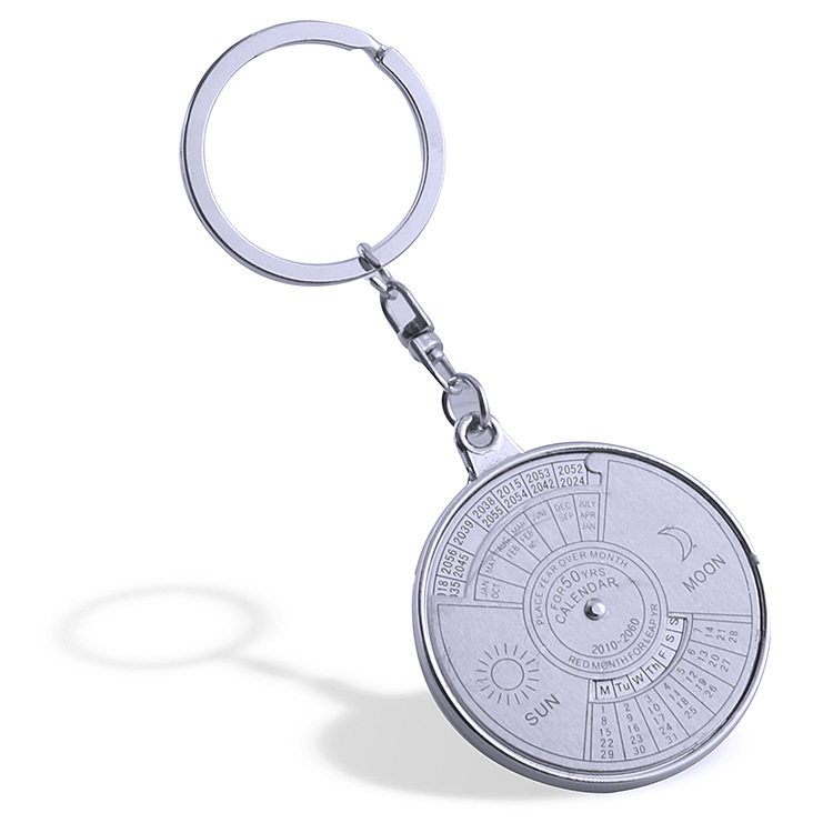 Metal Multi-Functional Keychain Pendant Compass Perpetual Calendar Keychain Accessories Premium Gifts Keychain