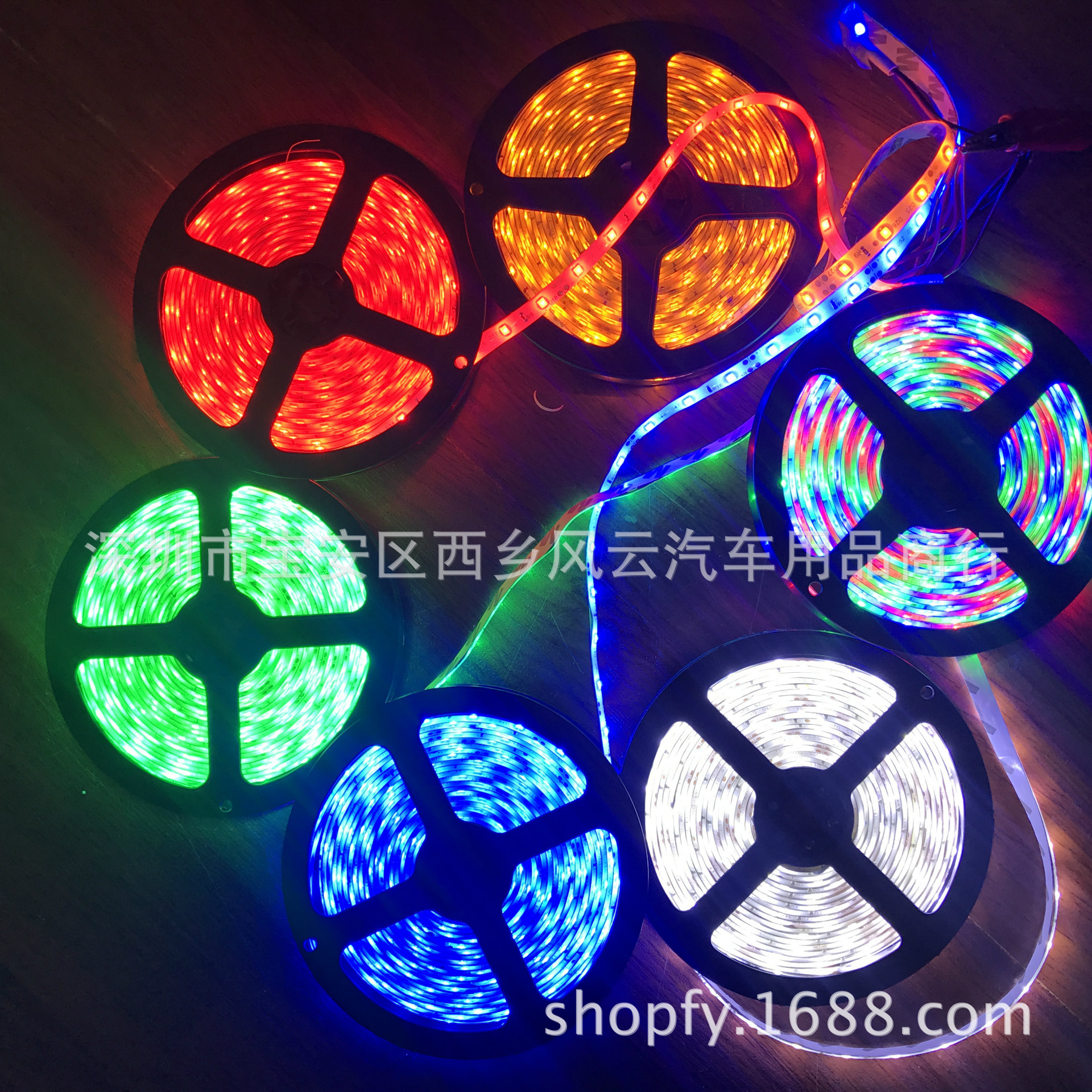 特价 汽车led灯带滴胶防水3528 2835软灯带5米300灯 12V led灯条