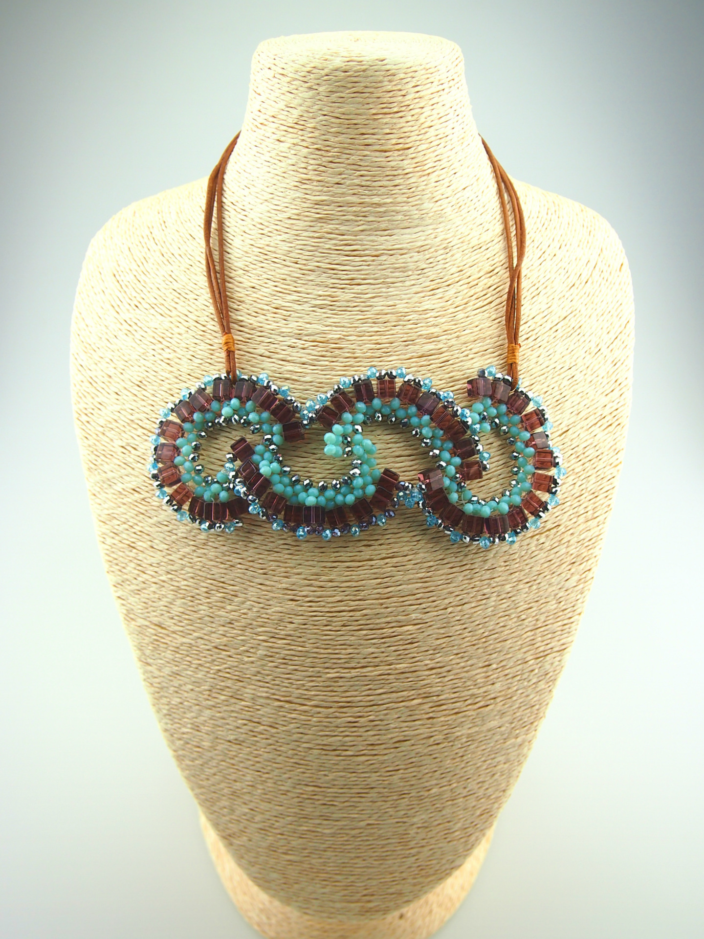 波西米亚风格饰品女士水晶花时尚配饰长款毛衣链