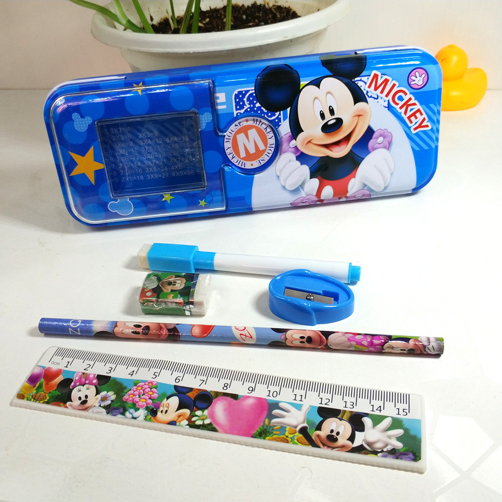 厂家直销多功能套装文具盒儿童学习铅笔盒橡皮尺子削笔刀男女生