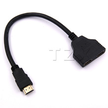 HDMI一分二 HDMI 一公分两母线 HDMI一分二 分配线 扁头