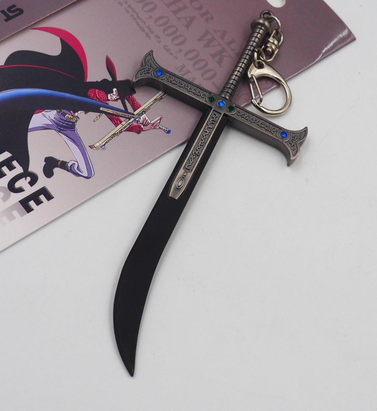 海贼王七武海鹰眼米霍克16cm钥匙刀扣