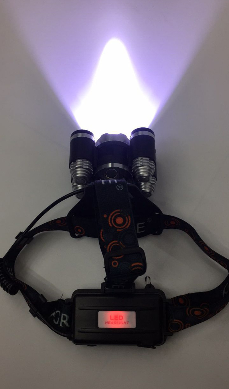 厂家直销5t6强光照明头灯 t6 4xpe户外应急防水头灯 夜钓割菜工作