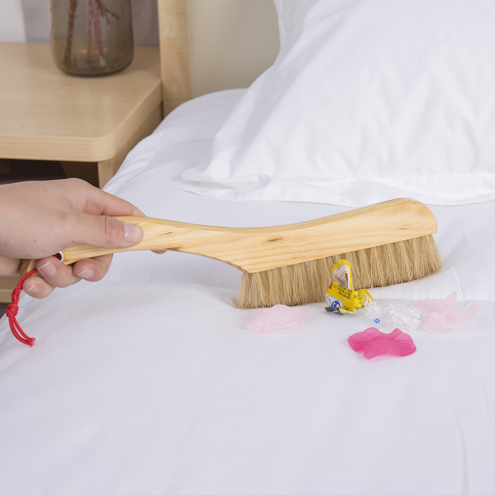 实木鬃毛床刷扫床刷子 除尘刷防静电笤帚大号软毛家用地毯清洁刷