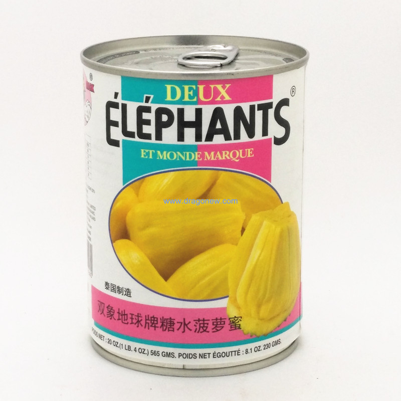 泰国进口 双象地球牌糖水菠萝蜜罐头565g*12水果罐头 甜品原料