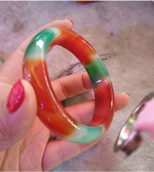 玉器七彩玛瑙镯子批发玉器工艺品