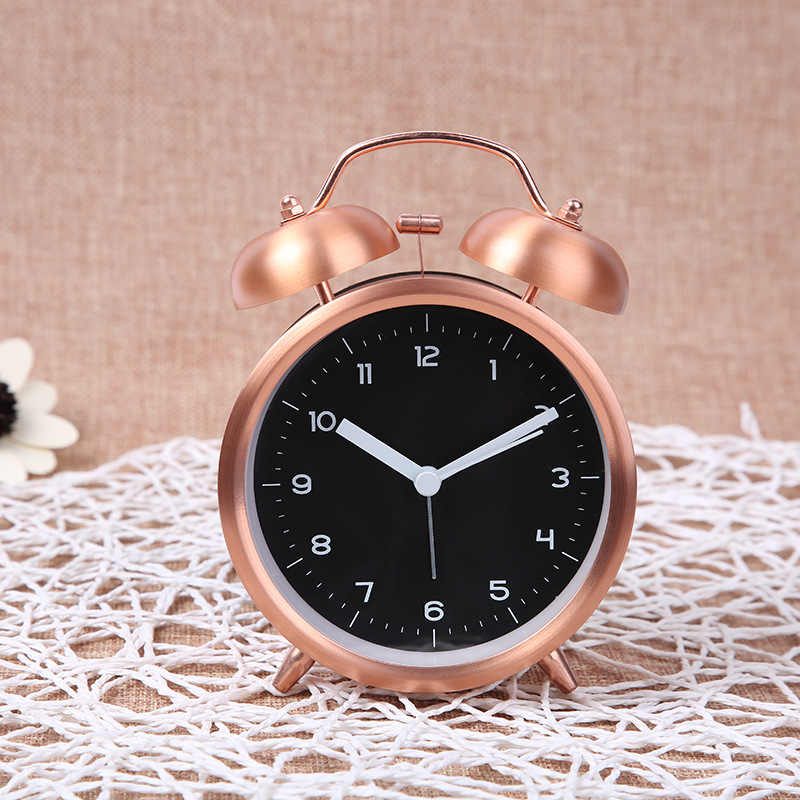 时尚个性懒人闹钟金属打铃礼品学生闹钟 居家卧室静音闹钟台钟