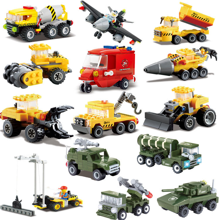 开智工程车兼容乐高积木小盒装儿童益智拼装玩具车幼儿园礼物批发