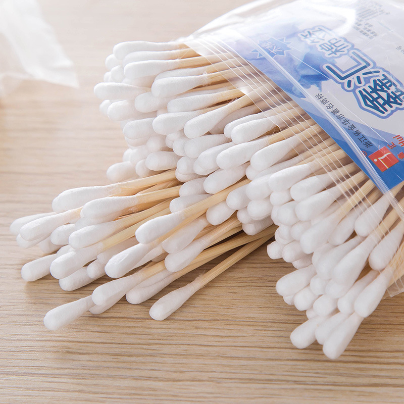 Cotton Swabs Disposable Ears Double-Headed 100 PCs Cotton Rod Makeup Makeup Removal Household Pointed Water Absorption Cleaning Cotton Swab