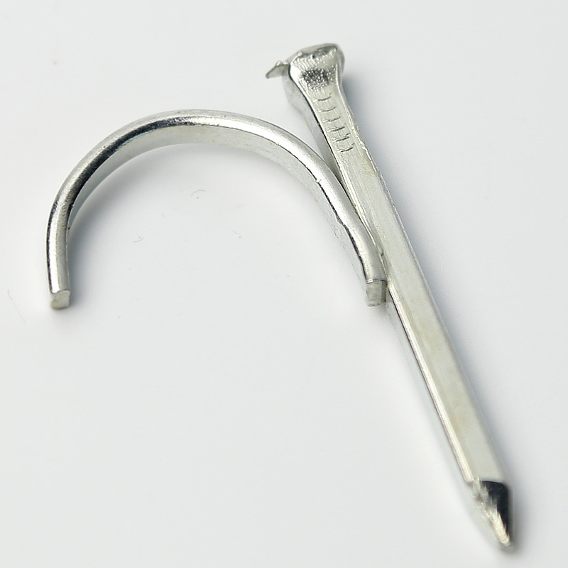 供应pvc加硬金属水管勾钉 32mm全碳钢铁镀锌钩钉ppr管钉 五金配