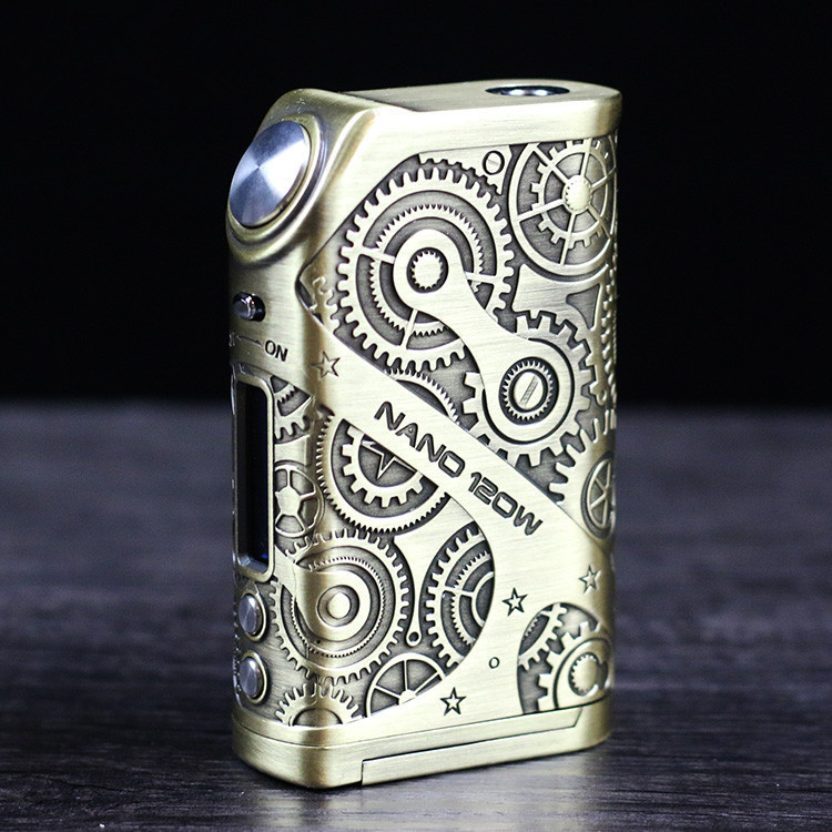 正品tesla steampunk 120w特斯拉电子烟盒子雕刻版时光齿轮双电