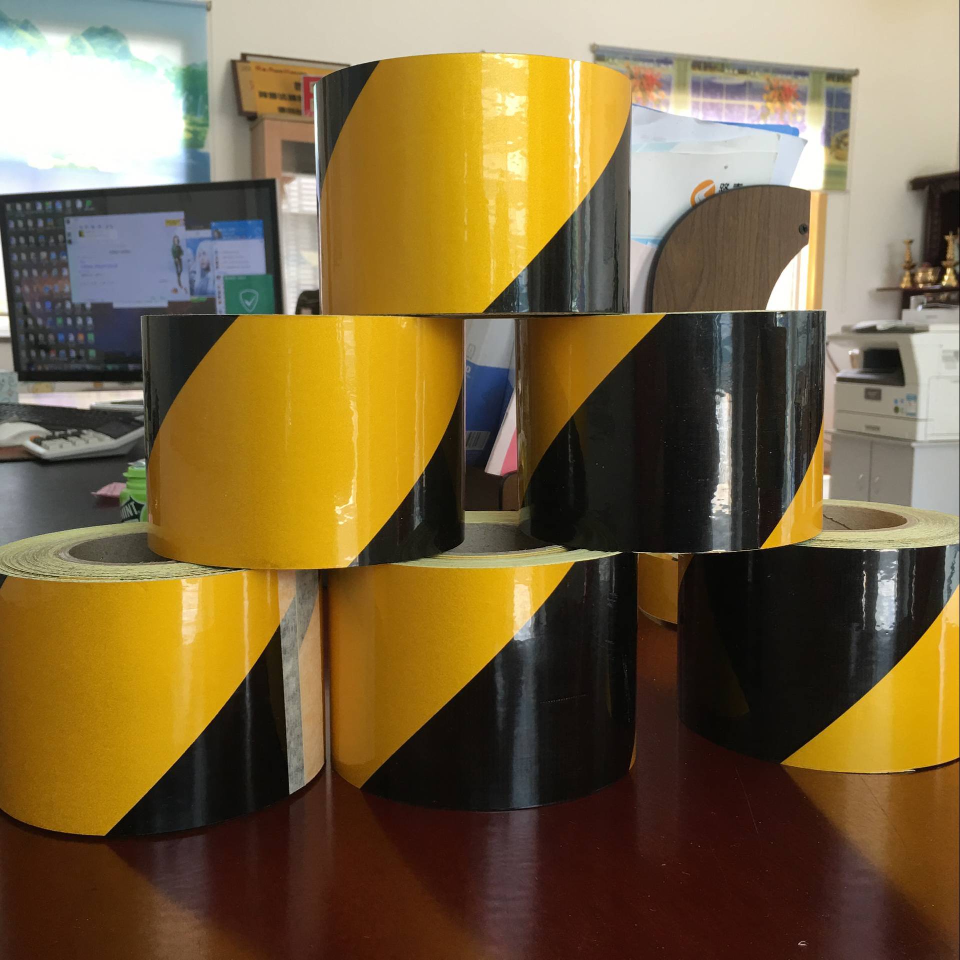 黄黑警示反光贴红白反光地贴交通消防警戎反光带反光贴纸反光条