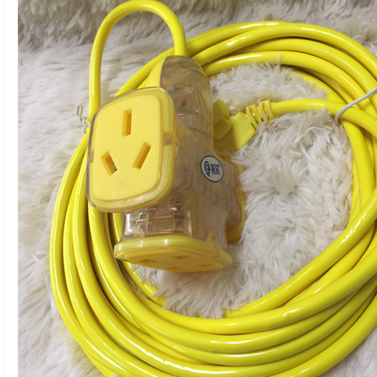 10孔地拖插座 10米带线十孔飞机型防爆摔不烂地拖插座 大人字排插