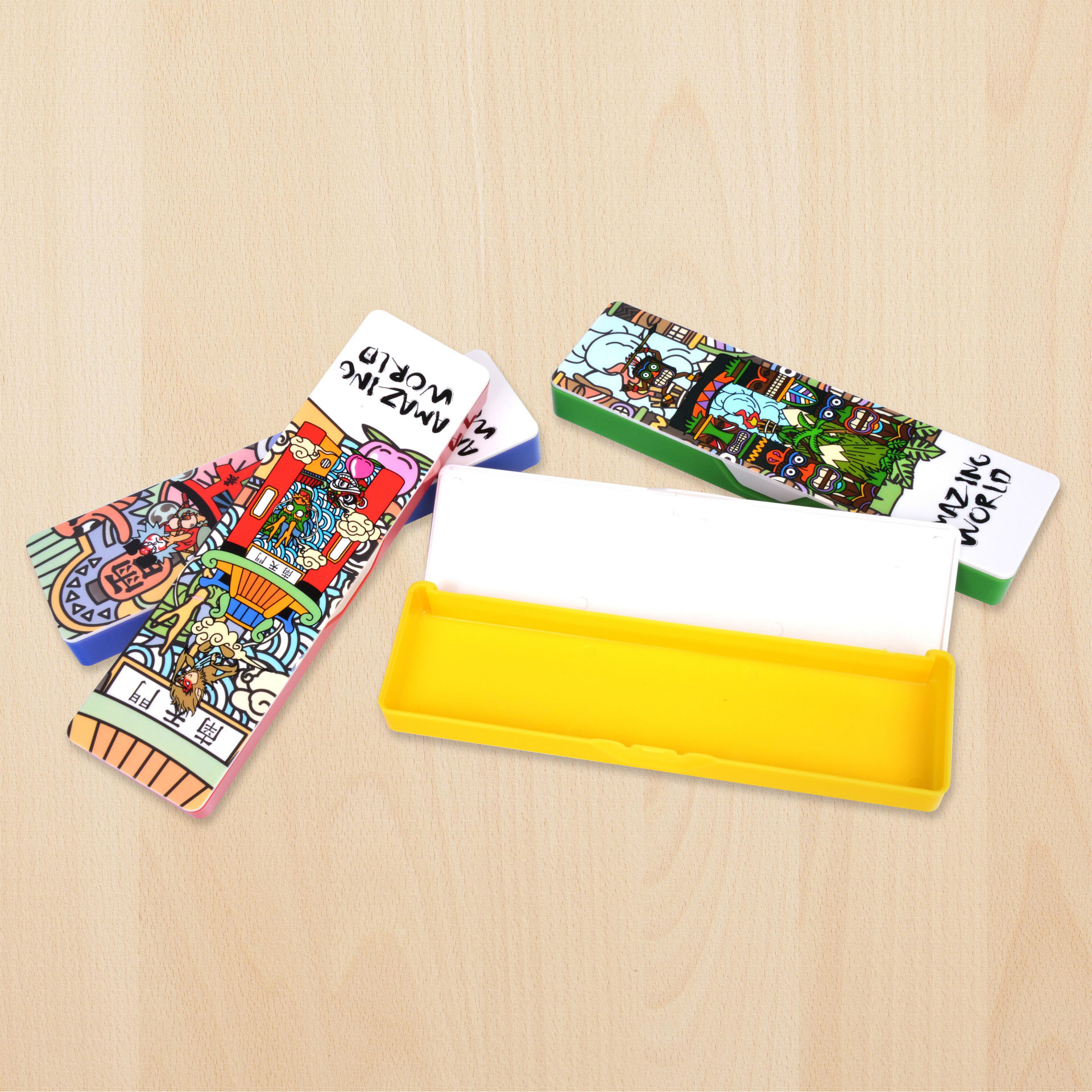 儿童单层铅笔盒创意卡通小学生文具盒塑料笔盒厂家直销可定制批发