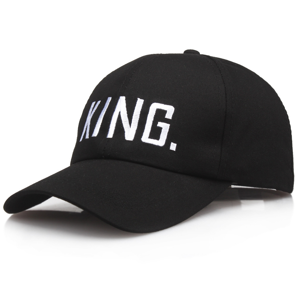 High Quality Couples' Cap Show Love Hat Kingqueen Letter Flat-Brimmed Cap All-Match Baseball Caps for Men and Women Fashion