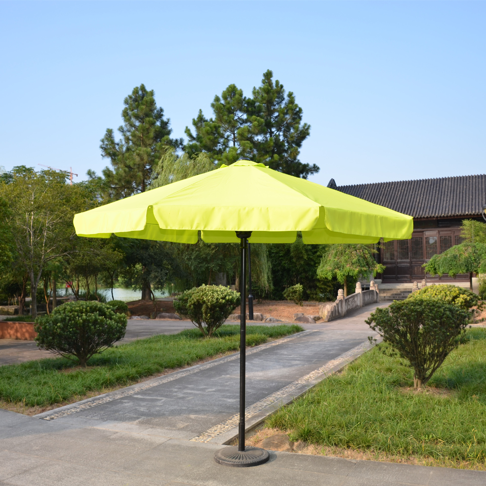 新款热销3米8骨自动弹簧伞户外遮阳伞手推伞花园别墅庭院伞