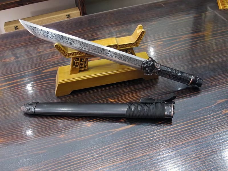 高锰钢短刀 一体手工唐刀 户外防身小刀 未开刃直刀 镇宅礼品刀剑