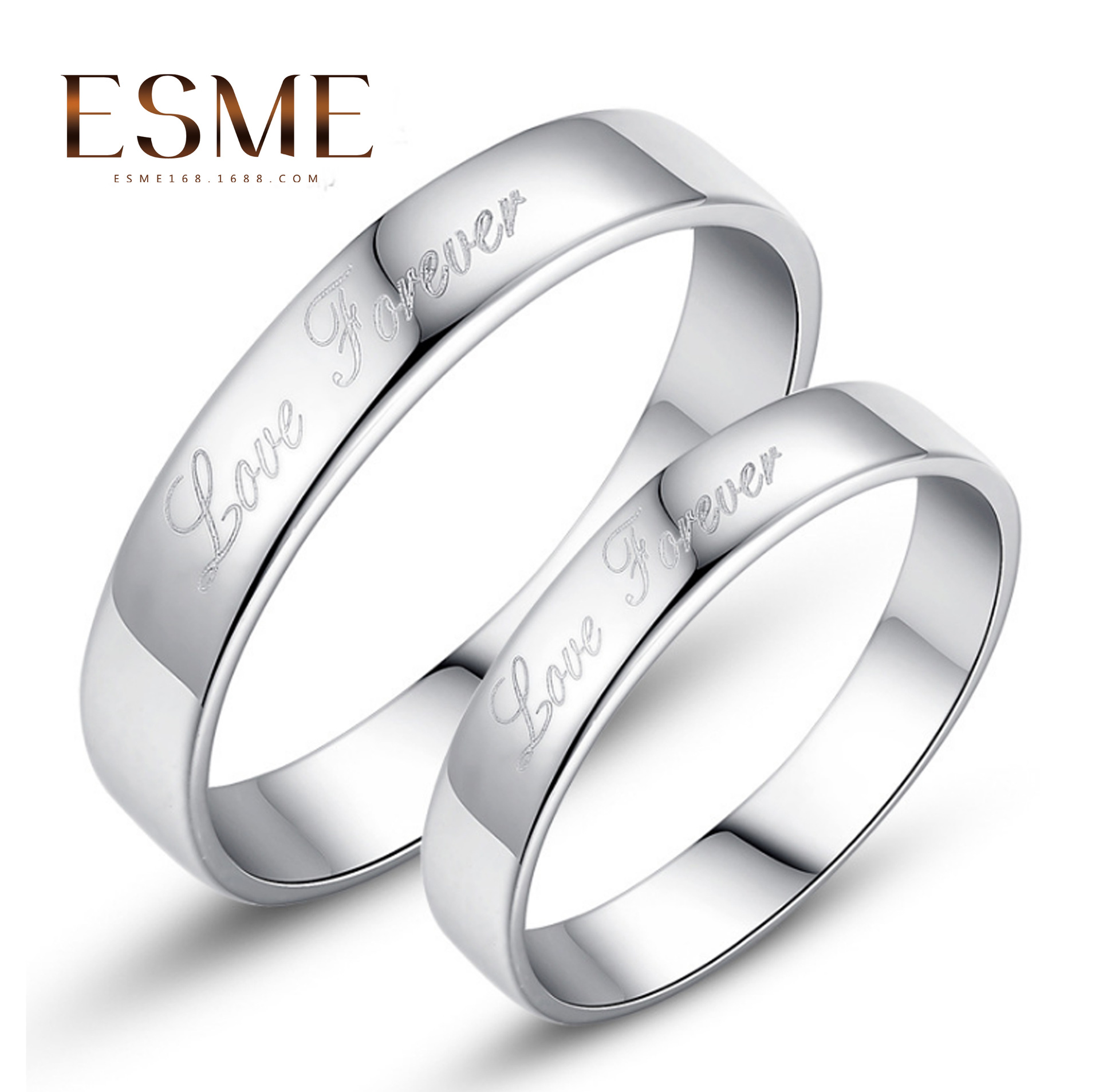 英文爆款 结婚时尚女情侣银戒指 戒指指环 男女对戒 厂家批发加盟