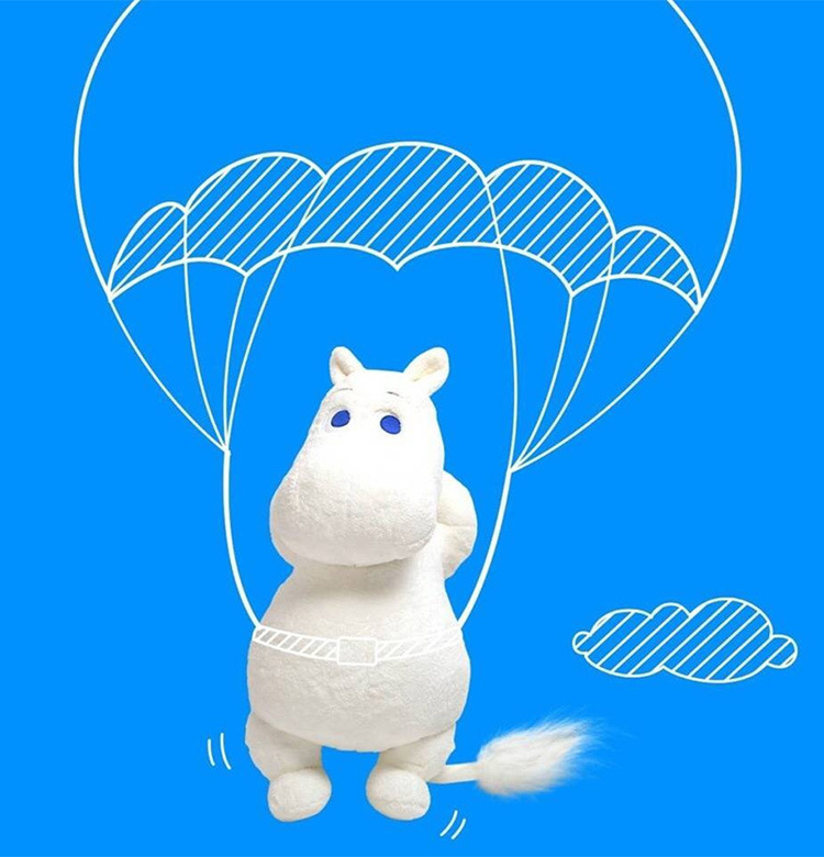 白色河马姆明小精灵八寸玩偶韩国可爱软萌公仔陪睡娃娃情侣礼物