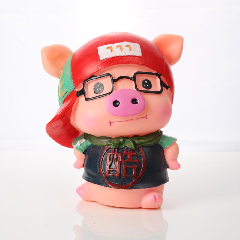 不怕摔大号酷潮猪存钱罐搪胶猪猪储蓄罐时尚礼品摆件单位福利奖品