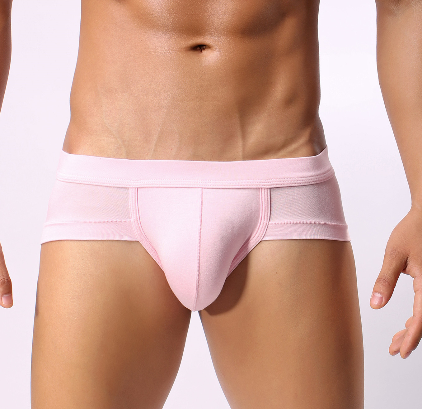 Men's Underwear Modal Cotton Double-Layer Briefs Summer Thin Low Waist Sports Trendy Men Underpants Factory Wholesale