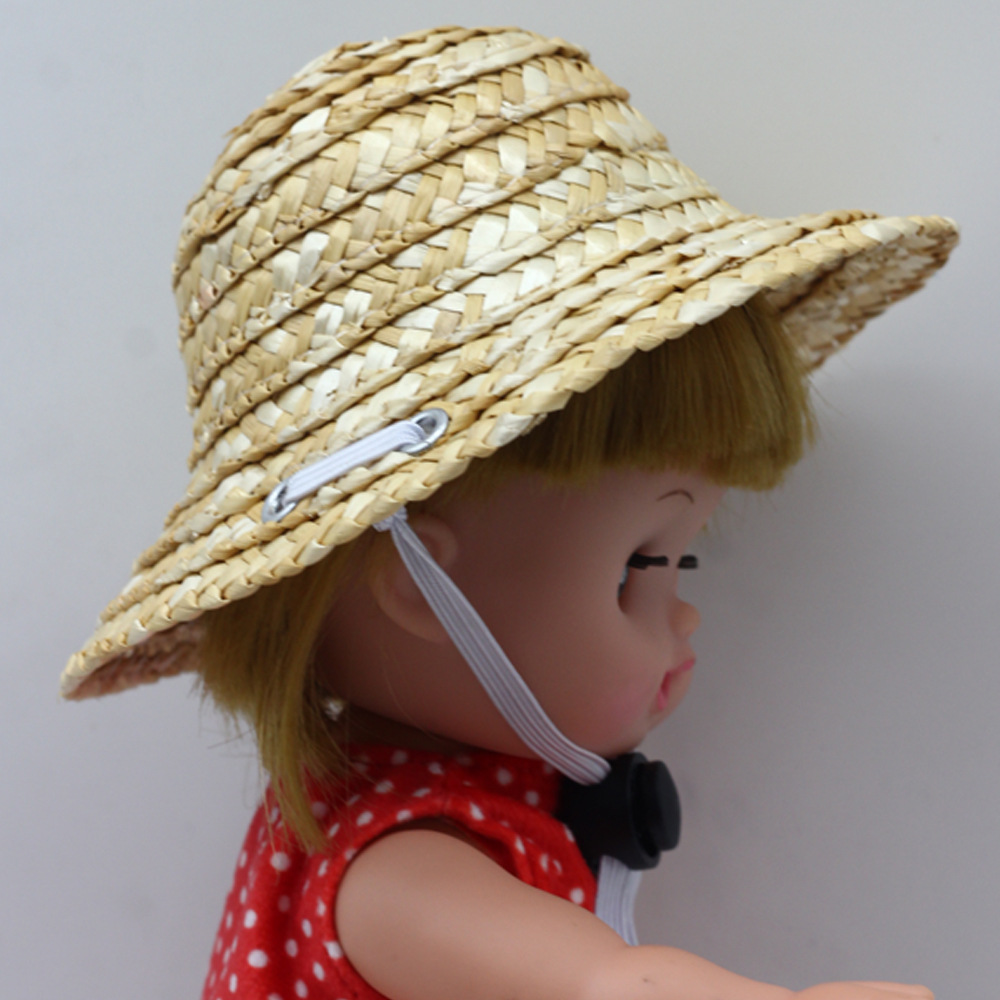 18寸娃娃草帽小布娃娃过家家农民草帽 3分娃 米露娃娃沙滩草帽