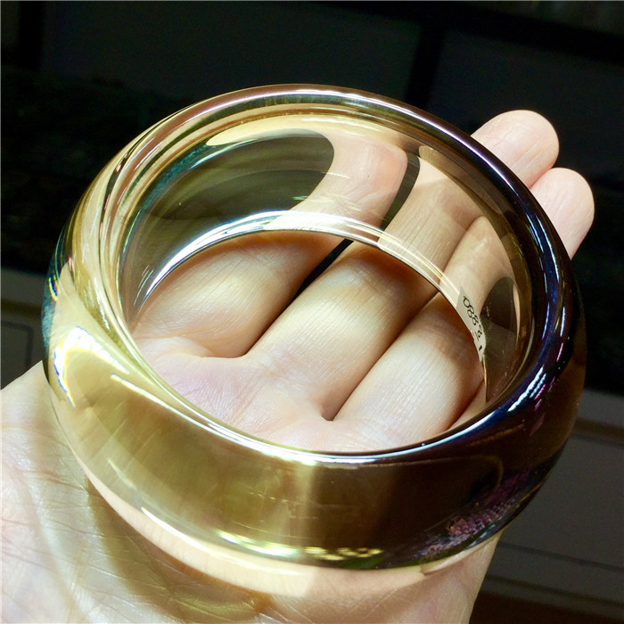 东海水晶天然黄水晶茶水晶俏色手镯【内径:53.5mm】