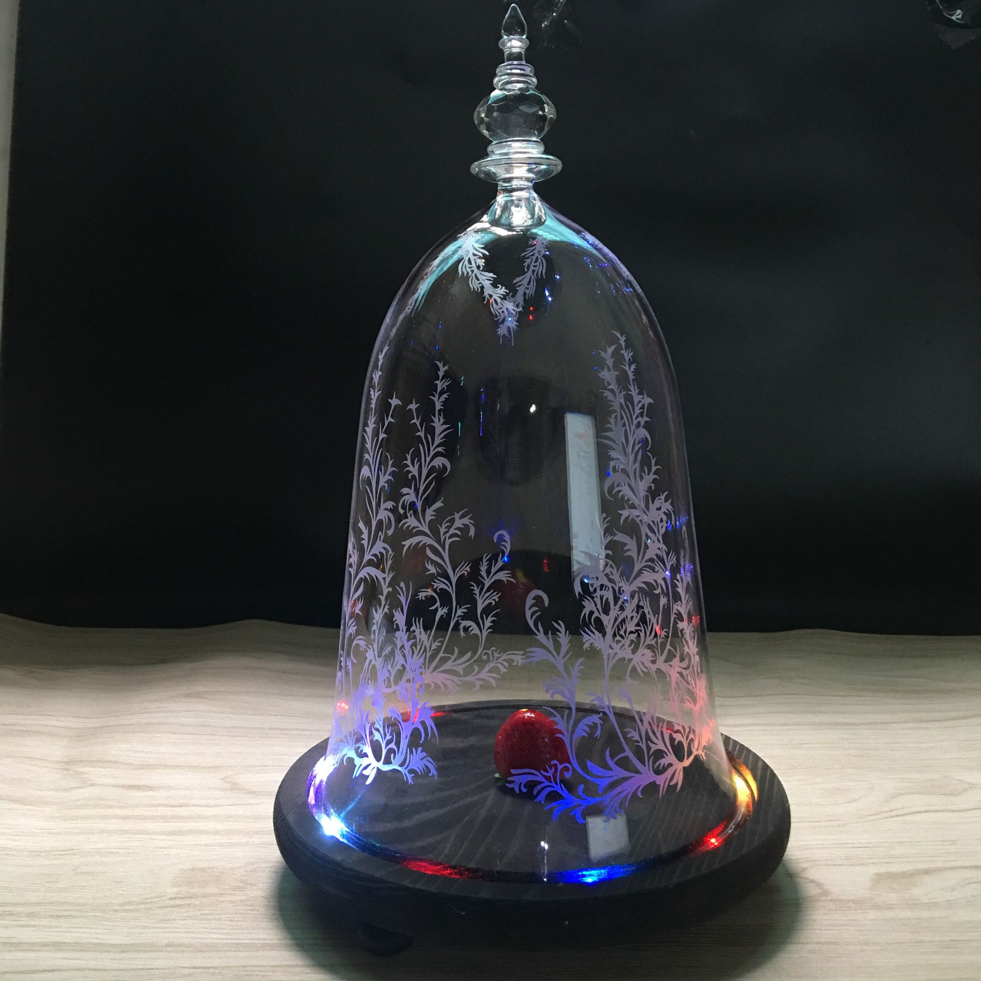 永生花玻璃罩 美女与野兽电影玻璃罩 微景观玻璃罩子