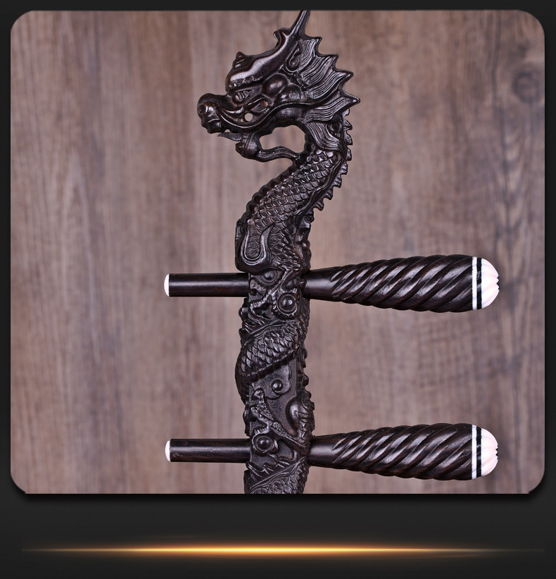 黑檀龙头二胡杆非洲小叶黑檀木龙头二胡杆子原木抛光无蜡不上漆