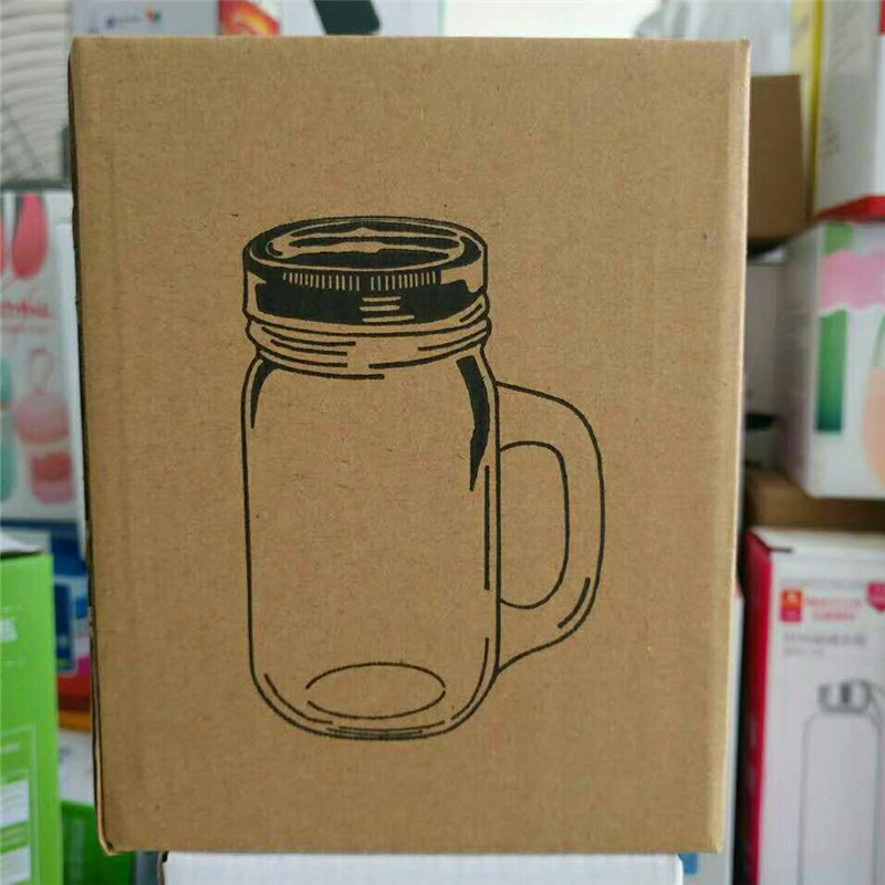 批发玻璃瓶彩盒 运动玻璃水杯盒 各种款式水杯彩盒 可定制logo