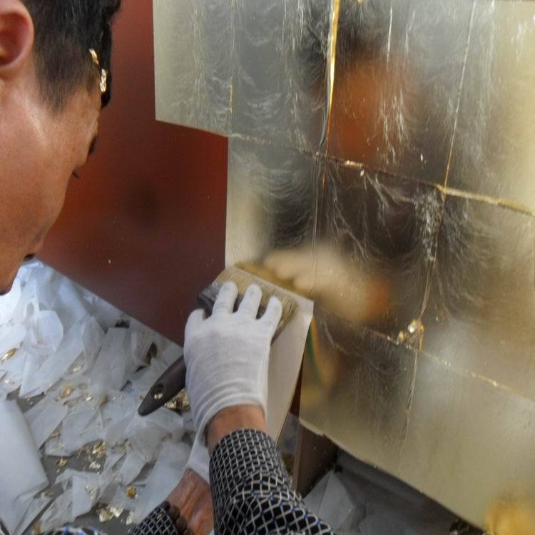厂家专业生产供应14*14cm正宗高仿真专用平贴金箔 平面专用金箔