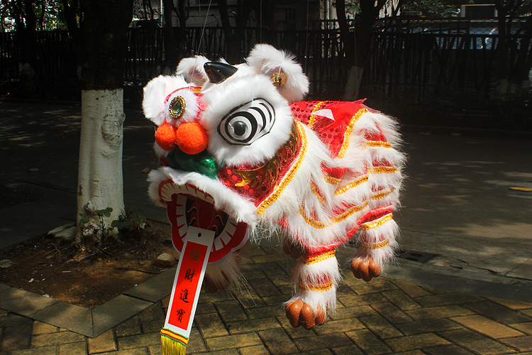 中国风民间传统舞狮工艺品 大号木偶狮摆件装饰国庆送礼广府文化