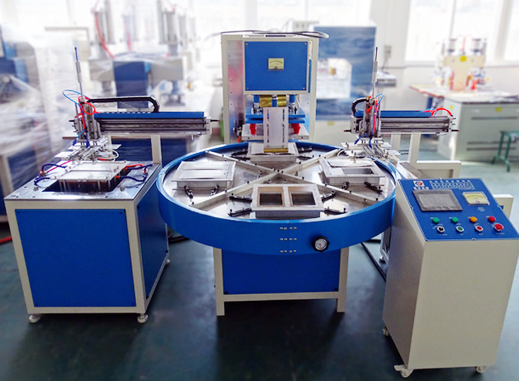 全自动非标转盘高周波吸塑包装机,pvc吸塑纸卡高频包装熔断机