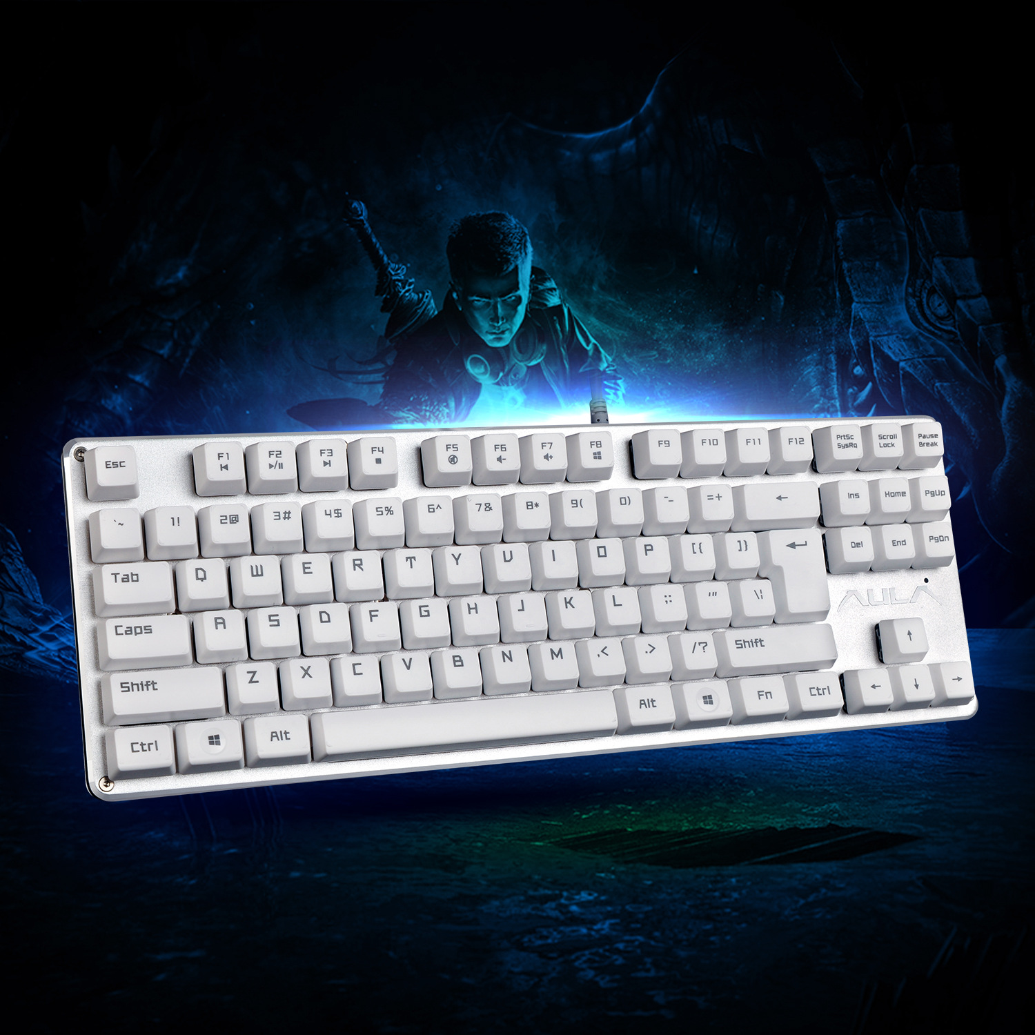 aula/狼蛛 si2012契约者机械键盘 青轴87键 无光游戏机械键盘