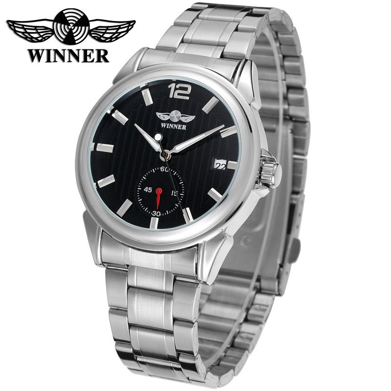 胜利者 winner 欧美男士时尚休闲日历全自动机械手表