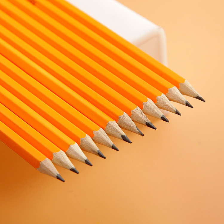 7英寸六角杆hb铅笔 hb六角铅笔带橡皮头 六角形换杆铅笔 4支吸卡